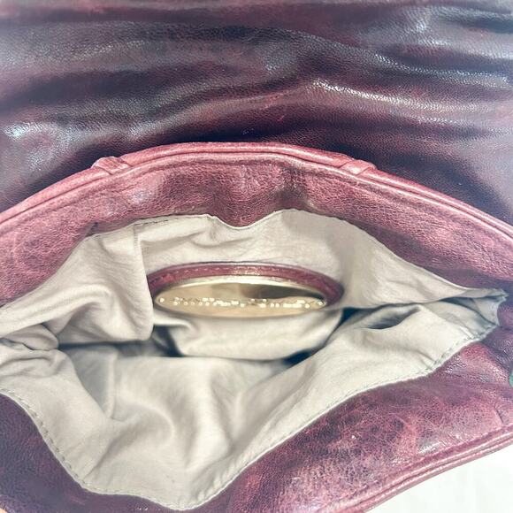 NWOT Cynthia Rowley Burgundy Leather Runway Shoulder Crossbody Bag Tassel Detail - Picture 5 of 7